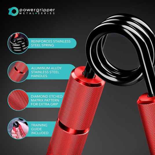 Powerball Metal Power Grippers Professional Grade - 8 weerstanden voor Grip, Pols & Arm Training (50lbs - 400lbs) - happygetfit.com