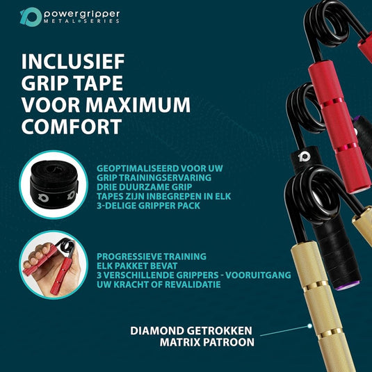 Powerball Metal Power Grippers Professional Grade - 8 weerstanden voor Grip, Pols & Arm Training (50lbs - 400lbs) - happygetfit.com
