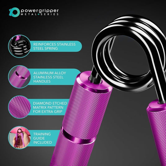 Powerball Metal Power Grippers Professional Grade - 8 weerstanden voor Grip, Pols & Arm Training (50lbs - 400lbs) - happygetfit.com