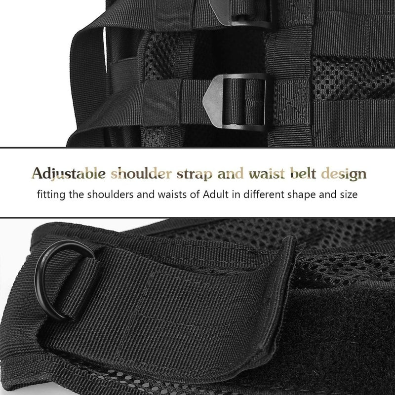 Laad afbeelding in Galerijviewer, ProCase Tactical Vest Molle Vest for Man Women Youth, Breathable Tactical Vest with Numerous Pouches - Combat Training Vest –Black, 600D Polyester - happygetfit.com
