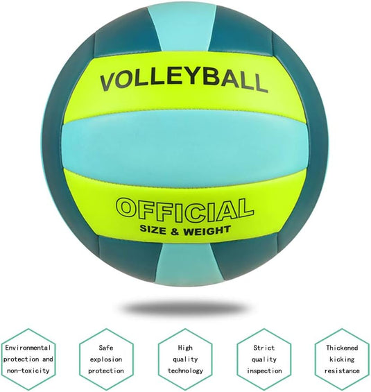 Professionele maat 5 volleybal, PU lederen zachte indoor outdoor volleyballen sport trainingsapparatuur voor beginner, tiener, volwassen - happygetfit.com