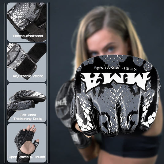 Punch Bag Training Gloves, LangRay MMA Grappling Gloves for Sparring Martial Arts Boxing Training for Adults and Kids - happygetfit.com