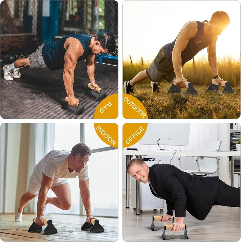 Załaduj obraz do przeglądarki galerii, Push-up bars 2 stuks met ergonomische handgrepen en antislip basis – parallettes – calisthenics - happygetfit.com
