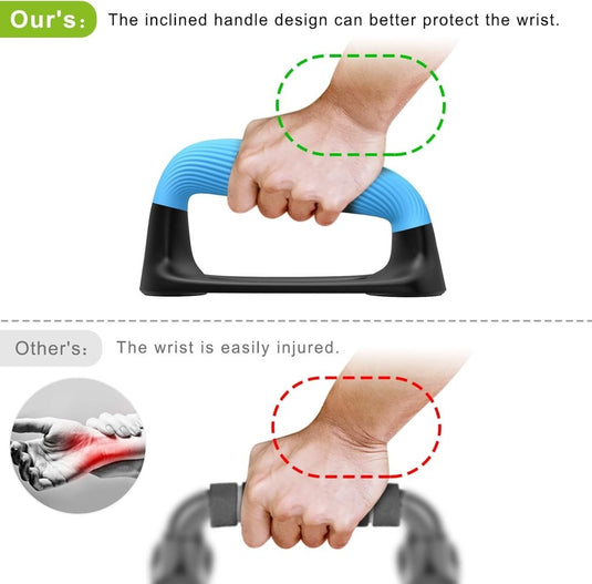 Push-up bars met ergonomische handgrepen en antislip basis – opdruksteunen – krachttraining - happygetfit.com