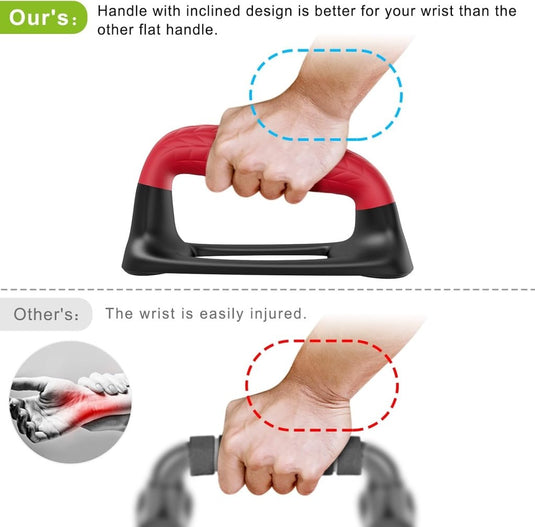 Push-up bars met ergonomische handgrepen en antislip onderzijde – opdruksteunen – calisthenics - happygetfit.com