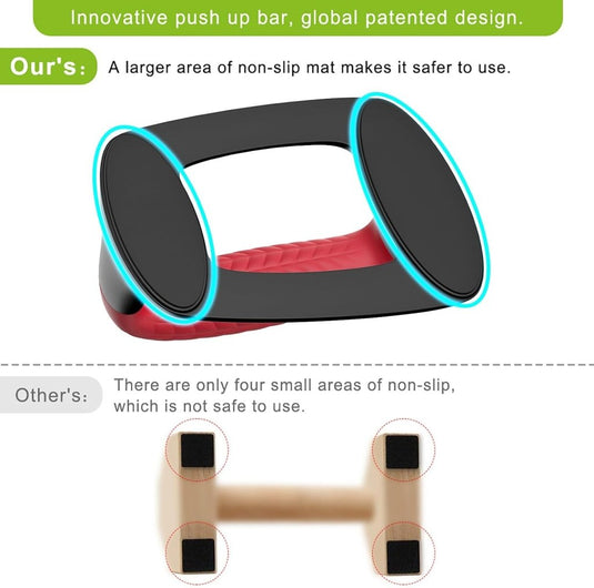 Push-up bars met ergonomische handgrepen en antislip onderzijde – opdruksteunen – calisthenics - happygetfit.com