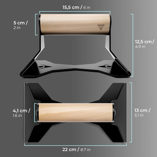Push-up bars met houten handgrepen en antislip stalen frame – opdruksteunen – calisthenics - happygetfit.com