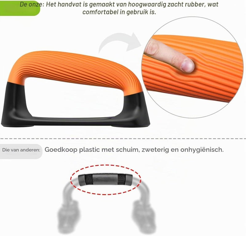 Załaduj obraz do przeglądarki galerii, Push-up bars met zachte ergonomische handgrepen en antislip basis – opdruksteunen – fitness accessoires - happygetfit.com
