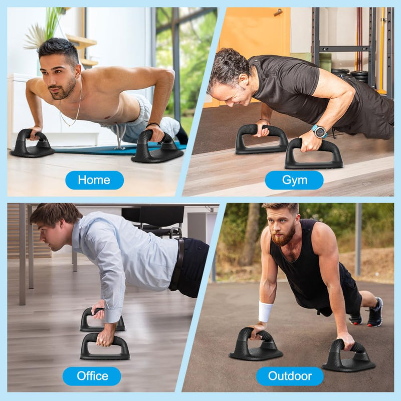 Laad afbeelding in Galerijviewer, Push Up Bars with Bottom Anti-Slip Pad Push Up Handles for Floor Soft Plastic Pushup Handles Strength Training Pushup Stands - happygetfit.com

