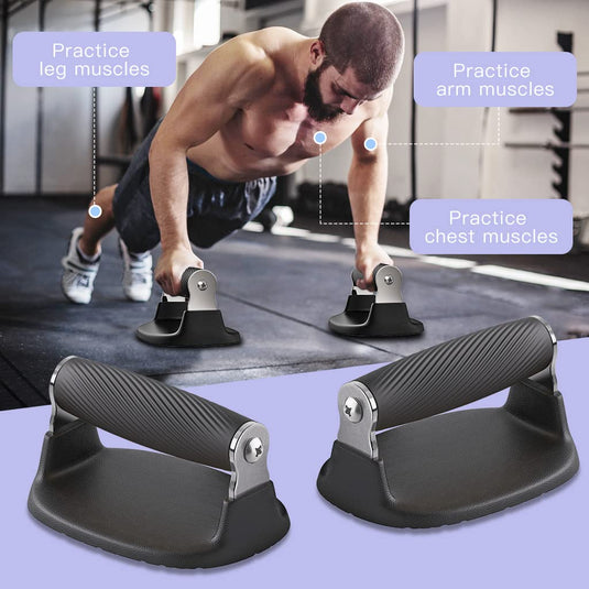 Push Up Bars with Bottom Anti-Slip Pad Push Up Handles for Floor Soft Plastic Pushup Handles Strength Training Pushup Stands - happygetfit.com