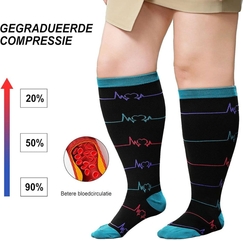 Laad afbeelding in Galerijviewer, PUTUO Compressiesokken voor Dames en Heren: Compressiesokken Sokken voor Vliegen Atletiek Lopen Reizen Fietsen Sport 1 paar - happygetfit.com
