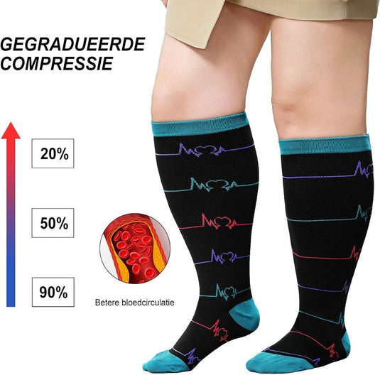 PUTUO Compressiesokken voor Dames en Heren: Compressiesokken Sokken voor Vliegen Atletiek Lopen Reizen Fietsen Sport 1 paar - happygetfit.com