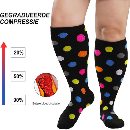 PUTUO Compressiesokken voor Dames en Heren: Compressiesokken Sokken voor Vliegen Atletiek Lopen Reizen Fietsen Sport 1 paar - happygetfit.com