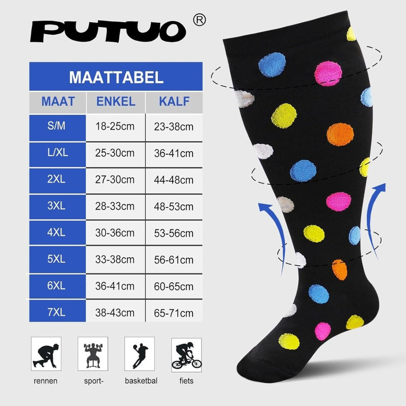 Laad afbeelding in Galerijviewer, PUTUO Compressiesokken voor Dames en Heren: Compressiesokken Sokken voor Vliegen Atletiek Lopen Reizen Fietsen Sport 1 paar - happygetfit.com
