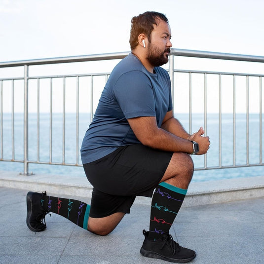 PUTUO Compressiesokken voor Dames en Heren: Compressiesokken Sokken voor Vliegen Atletiek Lopen Reizen Fietsen Sport 1 paar - happygetfit.com