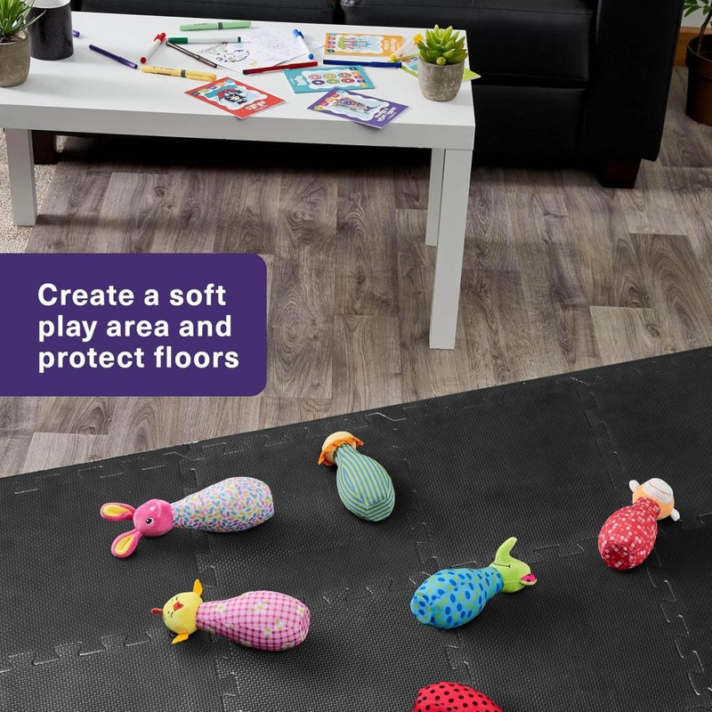 Laad afbeelding in Galerijviewer, Puzzel vloermatten set van 40 stuks EVA zwart - happygetfit.com

