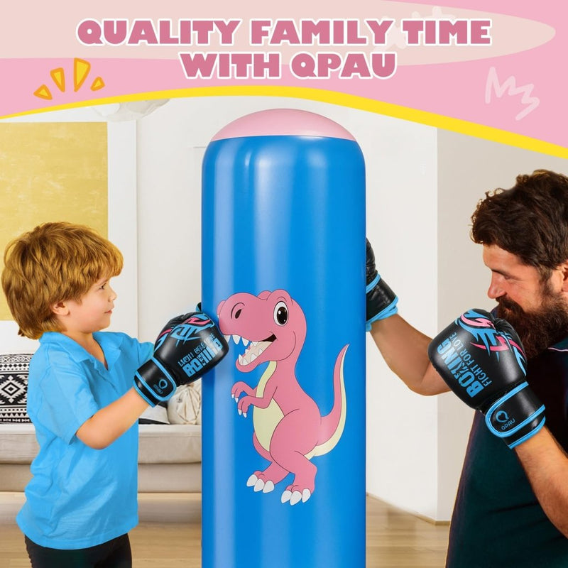 Laad afbeelding in Galerijviewer, QPAU Inflatable Punching Bag, 48 Inch Stable Inflatable Boxing Bag for 3-6 Kids,Dinosaur Toy &amp; Gifts for Boys and Girls, Kids Boxing Set for Practicing Karate, Taekwondo - happygetfit.com
