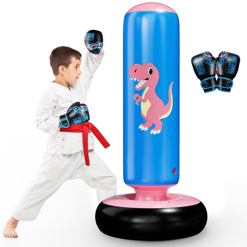 Laad afbeelding in Galerijviewer, QPAU Inflatable Punching Bag, 48 Inch Stable Inflatable Boxing Bag for 3-6 Kids,Dinosaur Toy &amp; Gifts for Boys and Girls, Kids Boxing Set for Practicing Karate, Taekwondo - happygetfit.com
