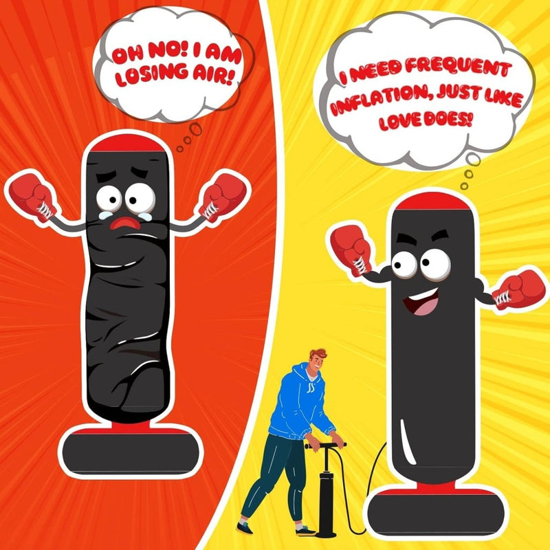 Laad afbeelding in Galerijviewer, QPAU Inflatable Punching Bag, 48 Inch Stable Inflatable Boxing Bag for 3-6 Kids,Dinosaur Toy &amp; Gifts for Boys and Girls, Kids Boxing Set for Practicing Karate, Taekwondo - happygetfit.com
