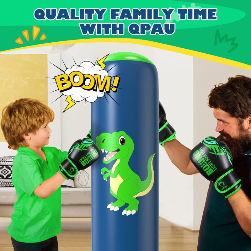 Laad afbeelding in Galerijviewer, QPAU Inflatable Punching Bag, 48 Inch Stable Inflatable Boxing Bag for 3-6 Kids,Dinosaur Toy &amp; Gifts for Boys and Girls, Kids Boxing Set for Practicing Karate, Taekwondo - happygetfit.com
