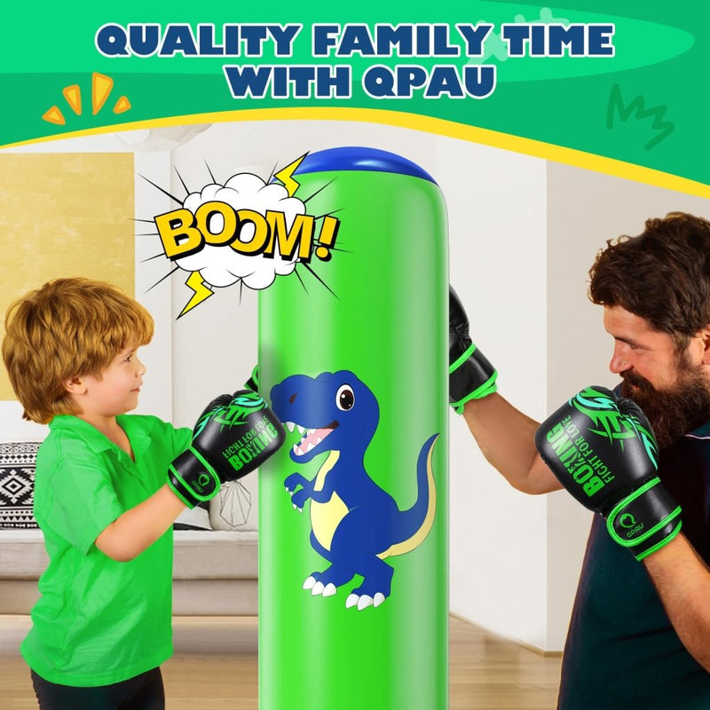 Laad afbeelding in Galerijviewer, QPAU Inflatable Punching Bag, 48 Inch Stable Inflatable Boxing Bag for 3-6 Kids,Dinosaur Toy &amp; Gifts for Boys and Girls, Kids Boxing Set for Practicing Karate, Taekwondo - happygetfit.com
