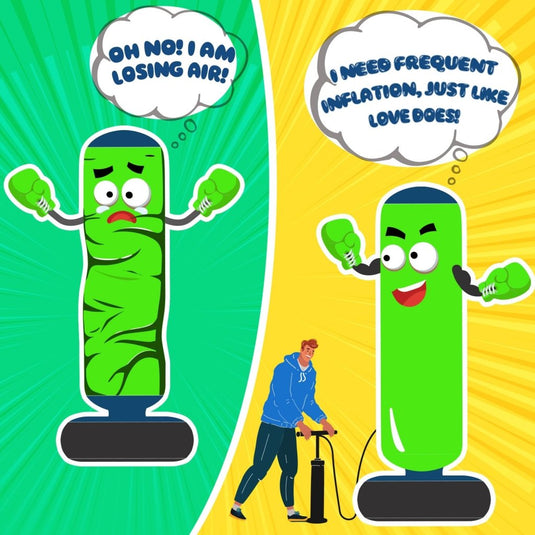 QPAU Inflatable Punching Bag, 48 Inch Stable Inflatable Boxing Bag for 3-6 Kids,Dinosaur Toy & Gifts for Boys and Girls, Kids Boxing Set for Practicing Karate, Taekwondo - happygetfit.com