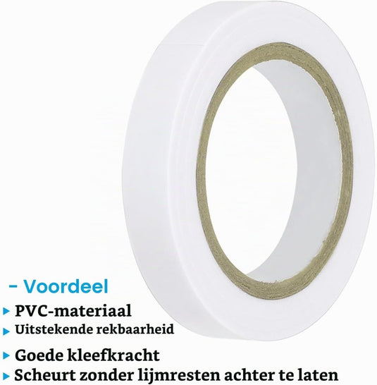 Racket afwerktape 3 stuks 10 meter van PVC wit – grip tape – tennis badminton accessoires - happygetfit.com