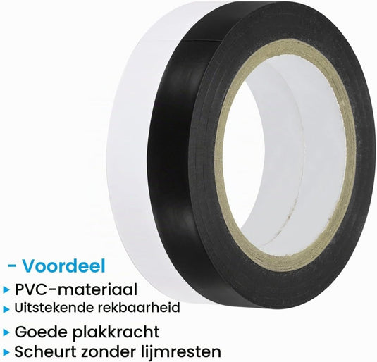 Racket afwerktape 6 stuks 10 meter van PVC zwart-wit – grip tape – tennis badminton accessoires - happygetfit.com