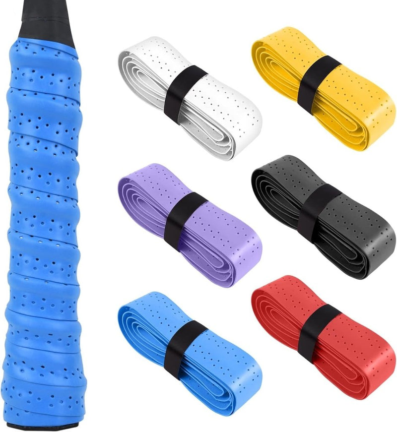 Charger l’image dans la visionneuse de galerie, Racket gripbanden 6 stuks van antislip PU met ademende perforatie voor tennis badminton en squash – overgrips – racketwikkels - happygetfit.com
