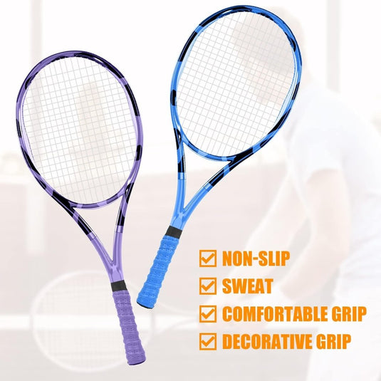 Racket gripbanden 6 stuks van antislip PU met ademende perforatie voor tennis badminton en squash – overgrips – racketwikkels - happygetfit.com