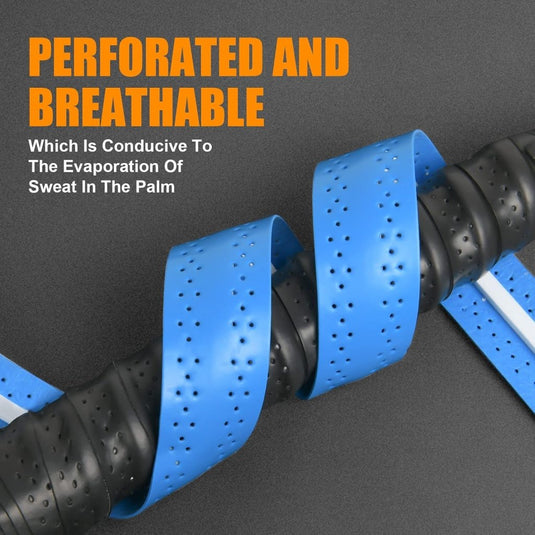 Racket gripbanden 6 stuks van antislip PU met ademende perforatie voor tennis badminton en squash – overgrips – racketwikkels - happygetfit.com