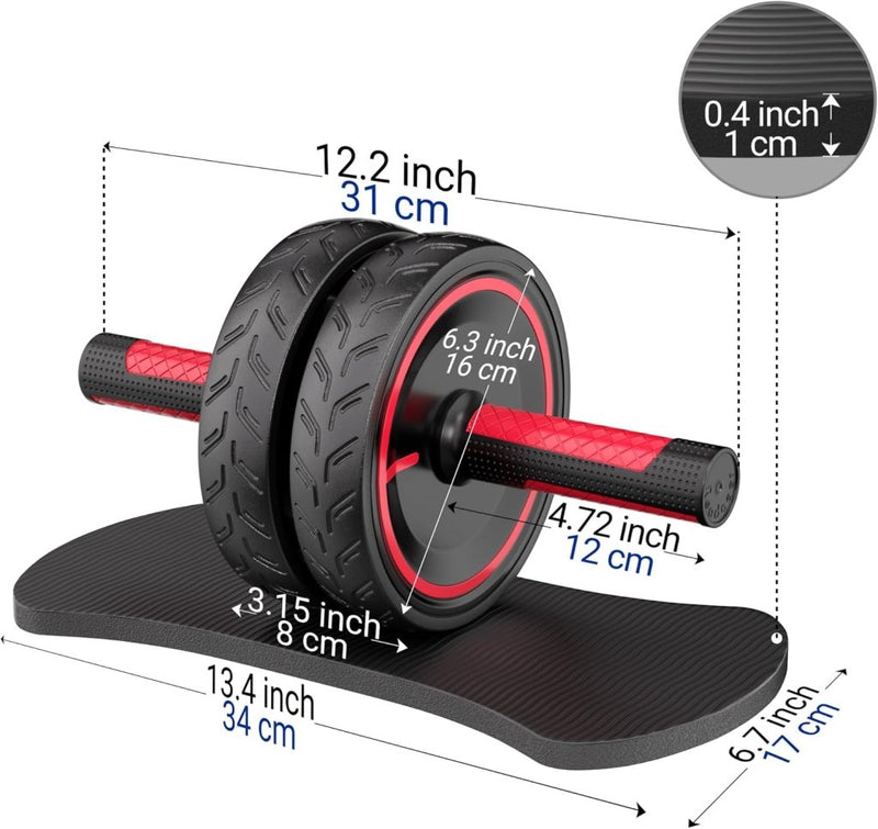 Load image into Gallery viewer, READAEER Ab Roller Wheel, Heavy Duty Workout Equipment for Home Gym, Professional Metal Handle with Rubber Surface Abdominal Exercise Wheel for Strength Training, Ab Wheel with Knee Pad - happygetfit.com

