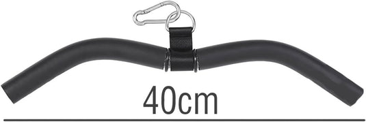 Rechte kabelstang 40 cm met antislip handgrepen tot 150 kg – lat pulldown bar – biceps triceps stang - happygetfit.com