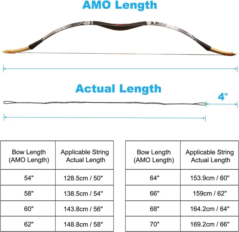 Laad afbeelding in Galerijviewer, Recurve boogsnaar 54 inch 14 strengen voor AMO 58 inch met 4 nokpunten – boogschieten accessoires - happygetfit.com
