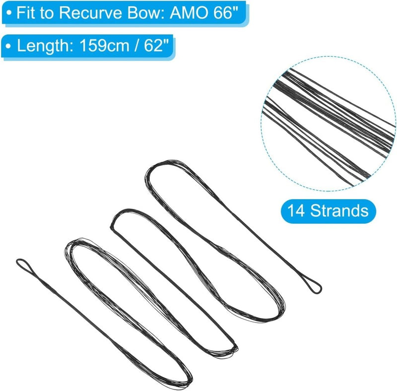 Laad afbeelding in Galerijviewer, Recurve boogsnaar 54 inch 14 strengen voor AMO 58 inch met 4 nokpunten – boogschieten accessoires - happygetfit.com
