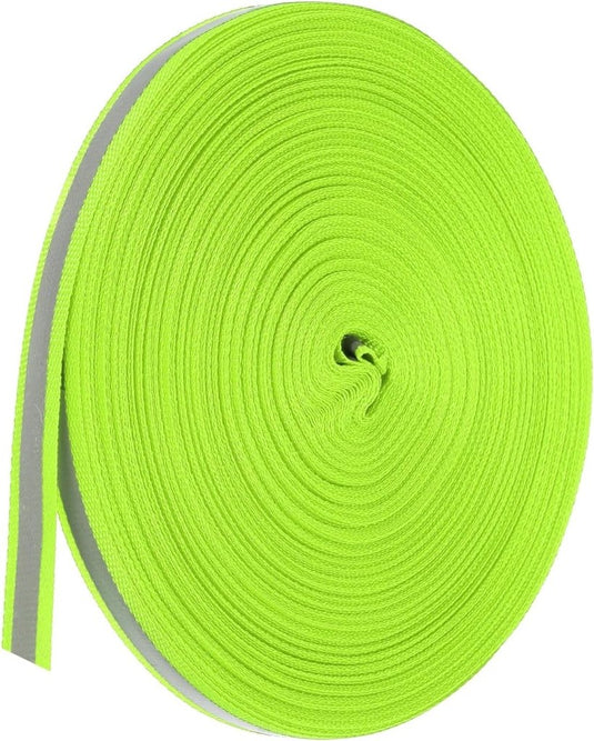 Reflecterend naaiband 10 mm breed 40-45 meter fluorescerend groen – reflectieband – veiligheidsaccessoires - happygetfit.com
