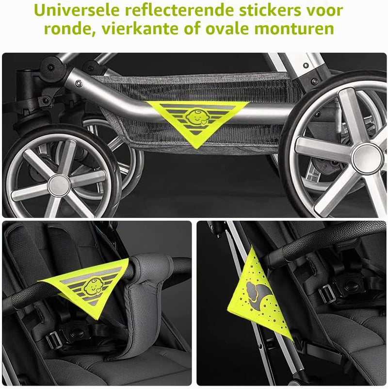 Charger l’image dans la visionneuse de galerie, Reflecterende kinderwagenstickers 4 stuks 12 x 12 cm van Oxford-stof met klittenband – veiligheidsreflectoren – zichtbaarheid - happygetfit.com
