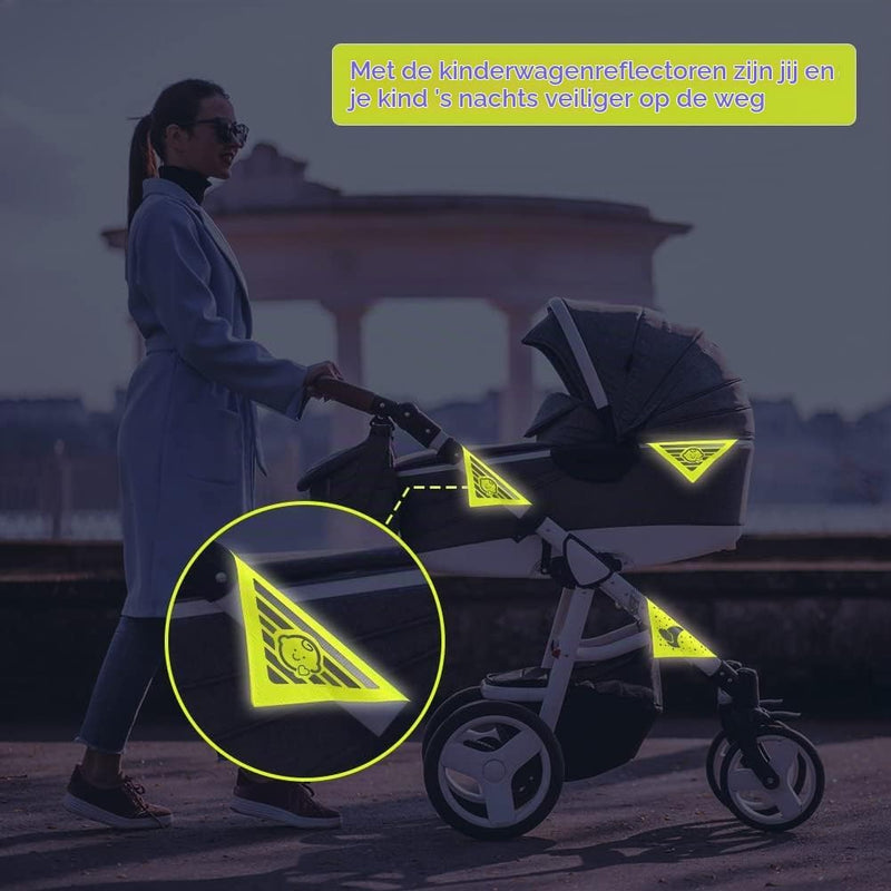 Charger l’image dans la visionneuse de galerie, Reflecterende kinderwagenstickers 4 stuks 12 x 12 cm van Oxford-stof met klittenband – veiligheidsreflectoren – zichtbaarheid - happygetfit.com
