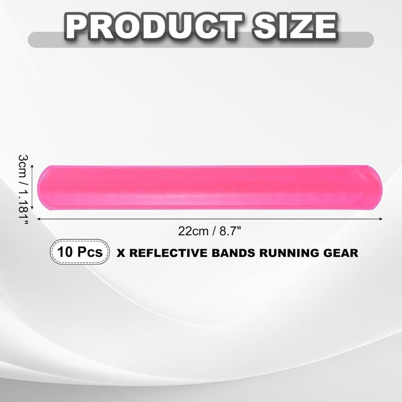 Carica l’immagine nel visualizzatore della galleria, Reflecterende klikarmbanden 10 stuks 22 x 3 cm roze – veiligheidsbanden – hardloop fiets accessoires - happygetfit.com

