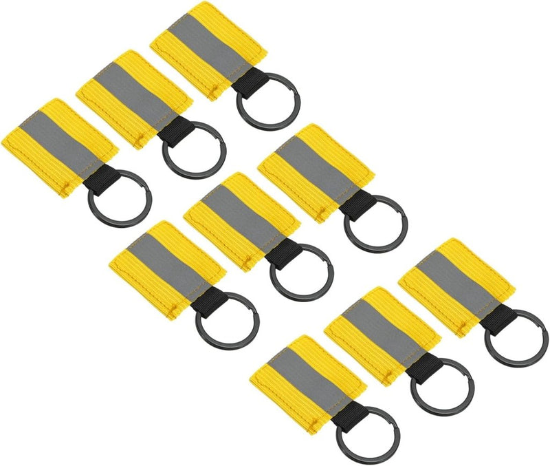 Carica l’immagine nel visualizzatore della galleria, Reflecterende sleutelhangers 9 stuks van nylon zwart – reflector hangers – fiets hardloop accessoires - happygetfit.com

