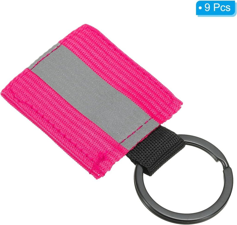 Carica l’immagine nel visualizzatore della galleria, Reflecterende sleutelhangers 9 stuks van nylon zwart – reflector hangers – fiets hardloop accessoires - happygetfit.com
