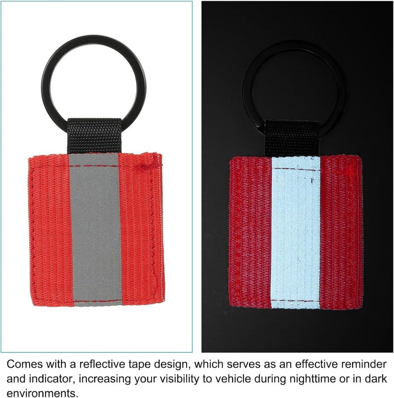 Carica l’immagine nel visualizzatore della galleria, Reflecterende sleutelhangers 9 stuks van nylon zwart – reflector hangers – fiets hardloop accessoires - happygetfit.com
