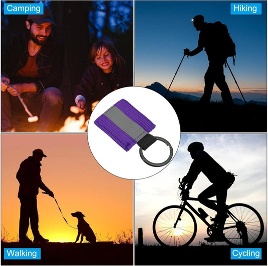 Reflecterende sleutelhangers 9 stuks van nylon zwart – reflector hangers – fiets hardloop accessoires - happygetfit.com