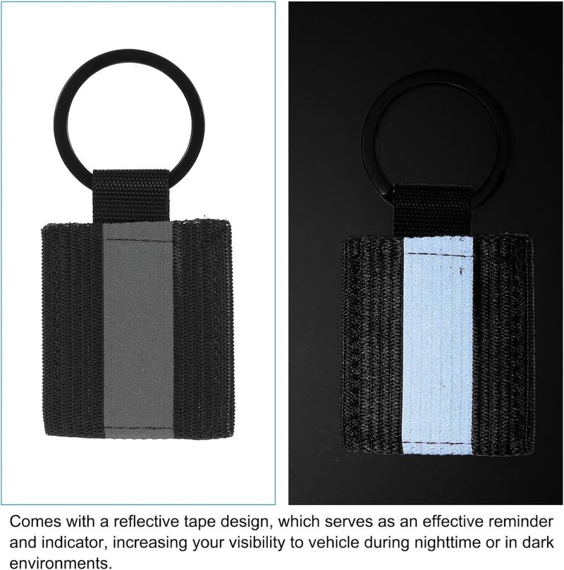 Carica l’immagine nel visualizzatore della galleria, Reflecterende sleutelhangers 9 stuks van nylon zwart – reflector hangers – fiets hardloop accessoires - happygetfit.com
