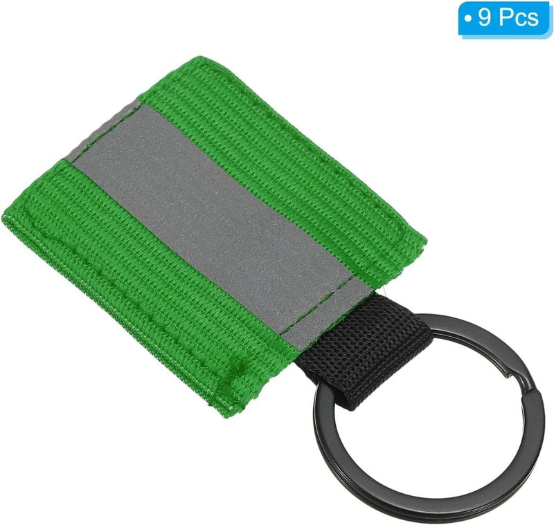 Carica l’immagine nel visualizzatore della galleria, Reflecterende sleutelhangers 9 stuks van nylon zwart – reflector hangers – fiets hardloop accessoires - happygetfit.com
