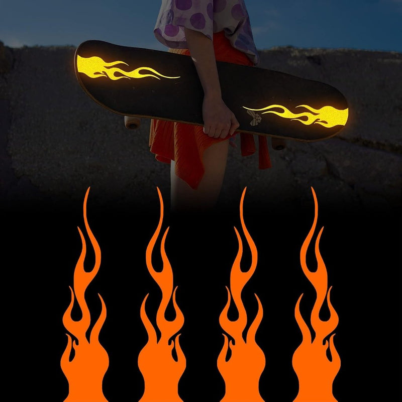 Load image into Gallery viewer, Reflecterende vlamstickers set van 4 rood 20 cm - happygetfit.com
