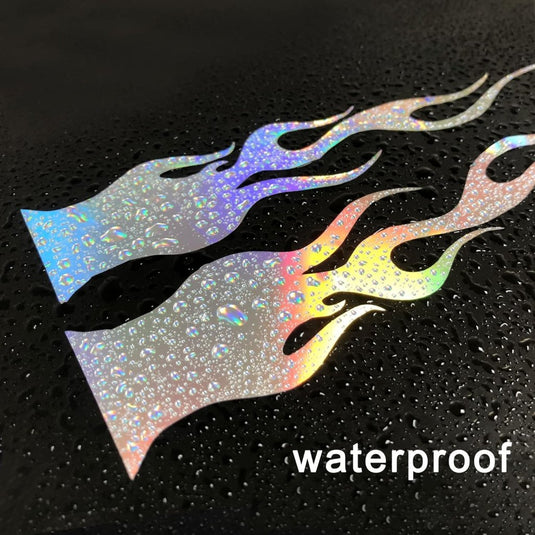 Reflecterende vlamstickers set van 4 rood 20 cm - happygetfit.com