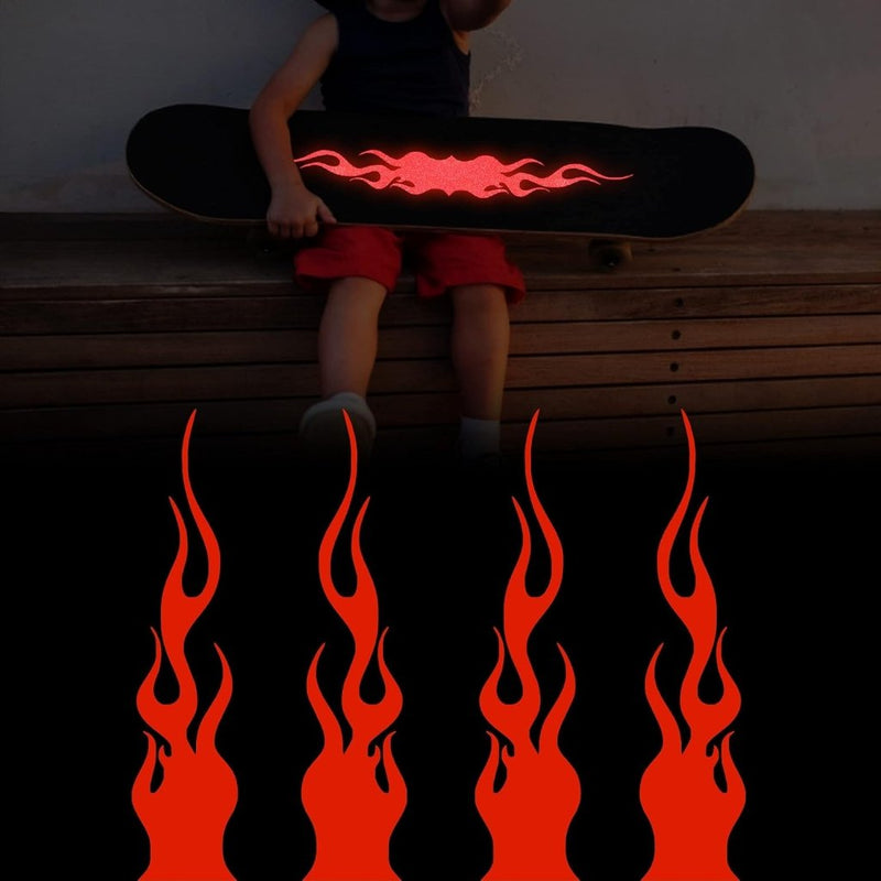 Load image into Gallery viewer, Reflecterende vlamstickers set van 4 rood 20 cm - happygetfit.com
