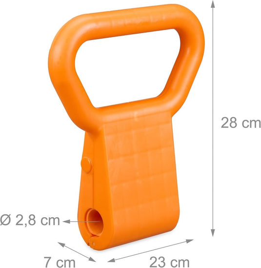 Relaxdays handvat dumbbell, HxBxD, voor krachttraining, fitness, workout, HxBxD: 28 x 23 x 7 cm, oranje - happygetfit.com