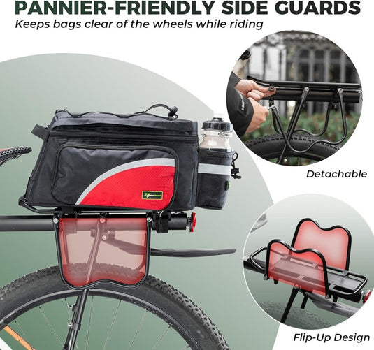 ROCKBROS Fietsenrek Fiets Bagagedrager Mountainbike Frame Snelkoppeling met Reflector 24-29 inch met/zonder Spatborden Aluminiumlegering - happygetfit.com